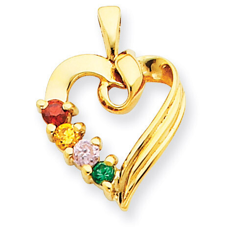 4 Birthstones Family Pendant 14k Yellow Gold XMP52/4, MPN: XMP52/4, 883957548111