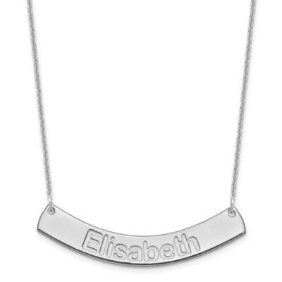 Polished Curved Arial Rounded Bar Necklace 14k White Gold Medium XNA1239W, MPN: XNA1239W,