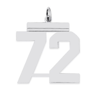 Charm Number 72 Polished Sterling Silver Large QPL72, MPN: QPL72, 191101281228