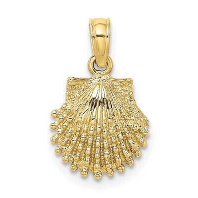 2-D Beaded Scallop Shell Charm 10k Gold 10K7656, MPN: 10K7656,