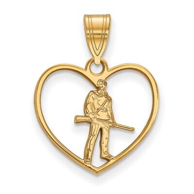 West Virginia University in Heart Pendant Gold-plated Silver GP064WVU, MPN: GP064WVU, 886774952192