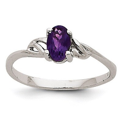 Amethyst Birthstone Ring 14k White Gold XBR143, MPN: XBR143, 883957493145