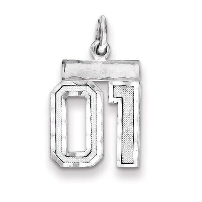 Number 01 Charm Diamond-cut Sterling Silver QSN01T, MPN: QSN01T, 883957120263