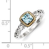 Blue Topaz Ring Sterling Silver &amp; 14k Gold QTC801, MPN: QTC801, 883957409443