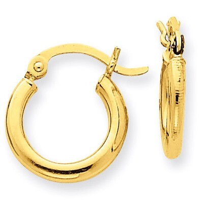 Polished 2mm Round Hoop Earrings 10k Gold 10T918, MPN: 10T918, 883957896045