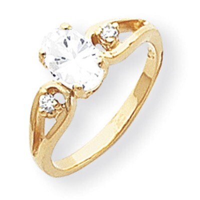 Cubic Zirconia Diamond Ring 14k Gold 7x5mm Oval Y2189CZ/A, MPN: Y2189CZ/A, 883957541150