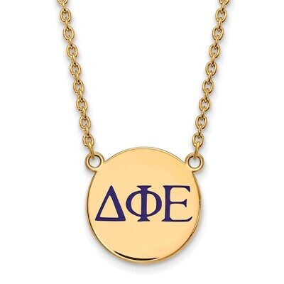 Delta Phi Epsilon Small Enameled Pendant with 18 Inch Chain Gold-plated Silver GP028DPH-18, MPN: GP…