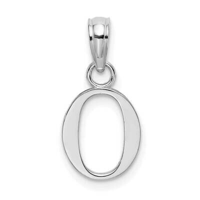 O Block Initial Charm 10k White Gold Polished 10K6423WO, MPN: 10K6423WO,