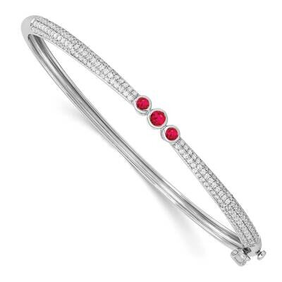 Ruby and Diamond Bangle 14k White Gold BM8405-RU-085-WA, MPN: BM8405-RU-085-WA, 883957812021