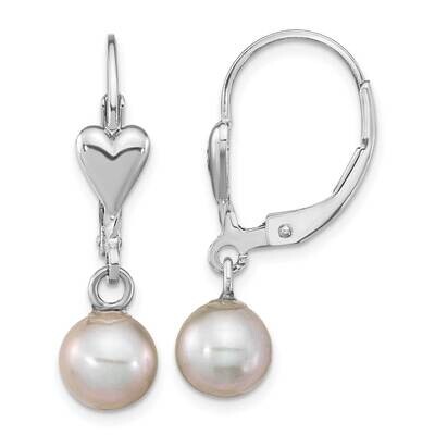 6-7mm Grey Round Fwc Pearl Leverback Earring Sterling Silver Rhodium-Plated QE16374, MPN: QE16374, …