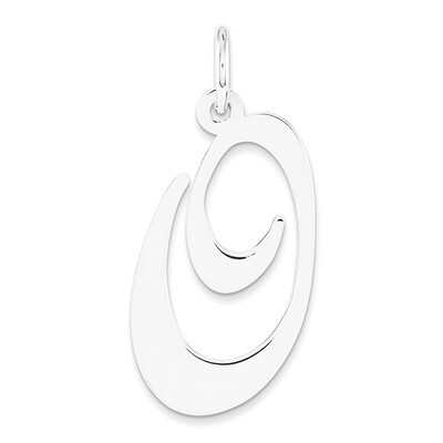 Large Fancy Script Initial O Charm 14k white Gold YC655O, MPN: YC655O, 191101634734