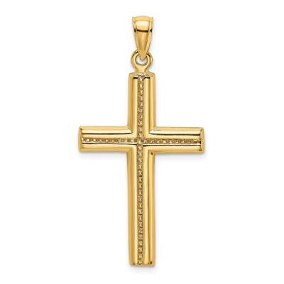 Beaded Cross Charm 14k Gold Polished K8519, MPN: K8519, 63721805897