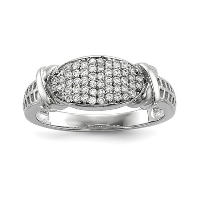 CZ Diamond Ring Sterling Silver Rhodium-plated QR6724, MPN: QR6724, 883957901503