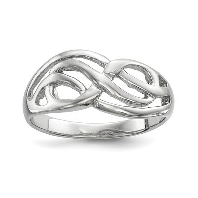 Infinity Ring Sterling Silver Rhodium-plated Polished QR6576, MPN: QR6576, 886774055169