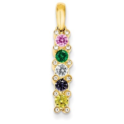 5 Birthstones Family Jewelry Diamond Semi-Set Pendant 14k Yellow Gold XMP31/5, MPN: XMP31/5, 883957…