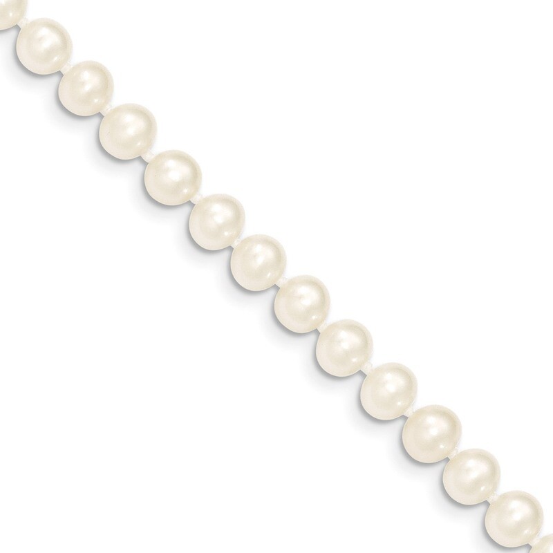 6-7mm White Cultured Near Round Pearl Necklace 20 Inch 14k Gold WPN060-20, MPN: WPN060-20, 81547901…