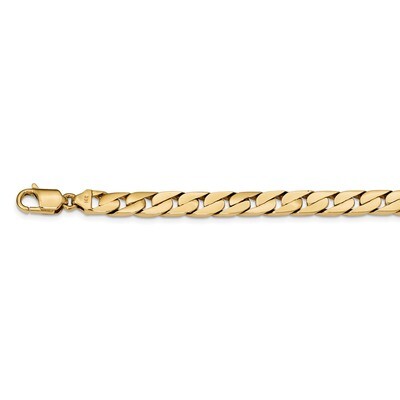 22 Inch 8.00mm Hand-polished Long Link Half Round Curb Chain 14k Gold LK589-22, MPN: LK589-22, 8839…