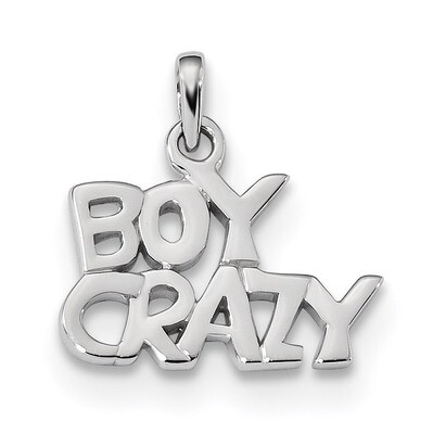 BOY CRAZY Pendant Sterling Silver Rhodium-plated Polished QC9204, MPN: QC9204,
