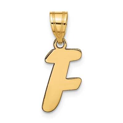 Script Letter F Initial Pendant 14k Gold Polished YC1438F, MPN: YC1438F, 196904086728