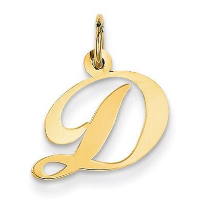 Small Fancy Script Initial D Charm 14k Gold YC650D, MPN: YC650D, 886774136509