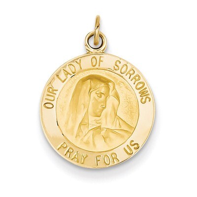 Our Lady of Sorrows Medal Charm 14k Gold D3758, MPN: D3758, 883957394190