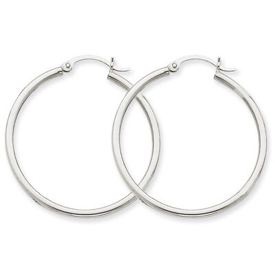 Lightweight Hoop Earrings 14k White Gold T825L, MPN: T825L, 883957286358