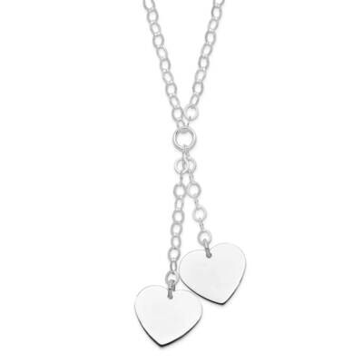 Sterling Silver Fancy 2-Heart Necklace SSCMEI18268-18