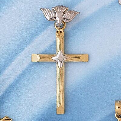 Dazzlers Jewelry Cross Pendant Necklace Charm Bracelet in Yellow, White or Rose Gold 7761, MPN: DZ-…