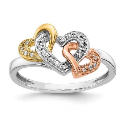 Diamond Heart Ring 14k Tri-color Gold RM5725-007-WYRA, MPN: RM5725-007-WYRA, 883957312873