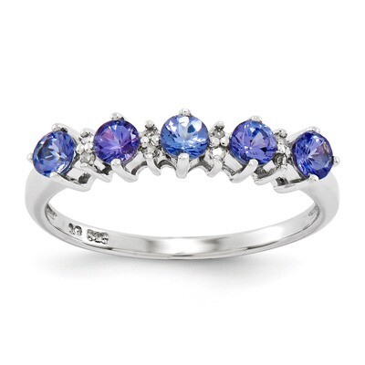 Tanzanite &amp; Diamond Ring Sterling Silver QDX935, MPN: QDX935, 883957356198
