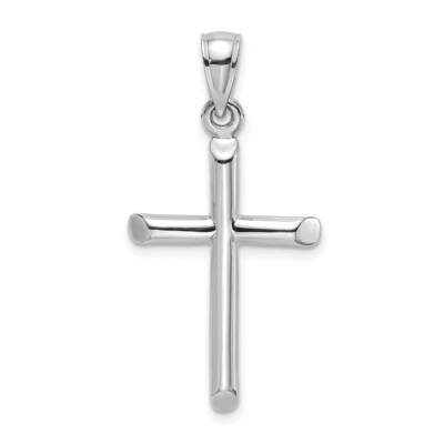 Cylinder Cross Charm 14k White Gold Polished K8395W, MPN: K8395W, 637218171804
