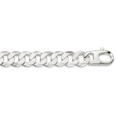 16mm Flat Curb Chain 26 Inch Sterling Silver QLB400-26, MPN: QLB400-26,