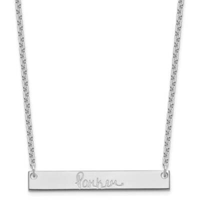 Medium Polished Signature Bar Necklace Sterling Silver Rhodium-plated XNA1274SS, MPN: XNA1274SS,