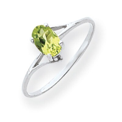 Peridot Checker Ring 14k white Gold 6x4mm Oval Y4660PC, MPN: Y4660PC, 883957564838