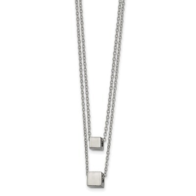 Two Strand 17 Inch with 2 Inch Extender Necklace Stainless Steel Polished SRN2662-18 by Chisel, MPN…