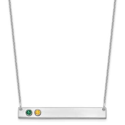 2 Birthstone with 18k Gold Bezel Large Bar Necklace 10k White Gold 10XNA1085/2W, MPN: 10XNA1085/2W,