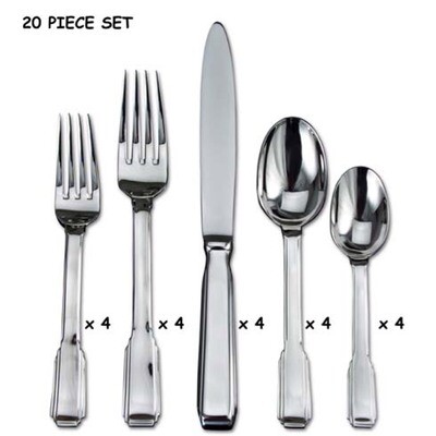 Ricci Art Deco 20 Piece Flatware Set, MPN: 10016, 644907100168