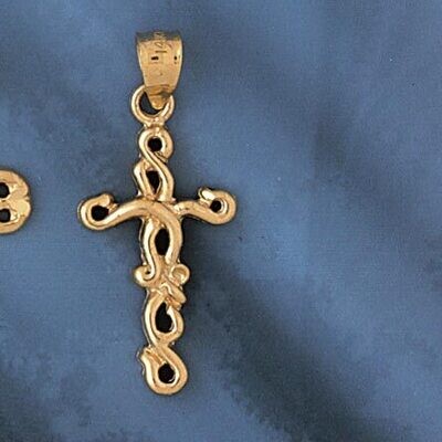 Dazzlers Jewelry Cross Pendant Necklace Charm Bracelet in Yellow, White or Rose Gold 7956, MPN: DZ-…