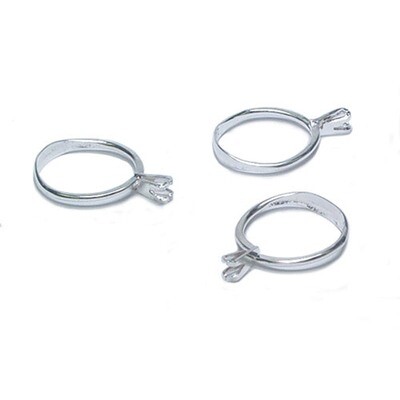 Silver-Tone Short Prong Stone Display Rings Package of 12 JT2752, MPN: JT2752,