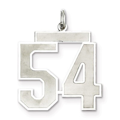 Pendant Number 54 Satin Sterling Silver Large QPP54, MPN: QPP54, 191101281938