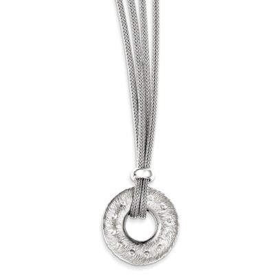 18 Inch Polished 2 StrCircle Necklace Sterling Silver Brushed QG3423-18, MPN: QG3423-18, 1911012763…
