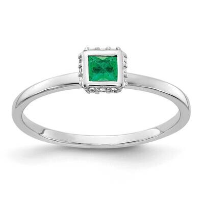 Emerald Ring 14k White Gold Diamond RM4326-EM-006-WA, MPN: RM4326-EM-006-WA, 883957312415
