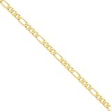 7mm Flat Figaro Chain 7 Inch 14k Gold FFL180-7, MPN: FFL180-7, 886774096070