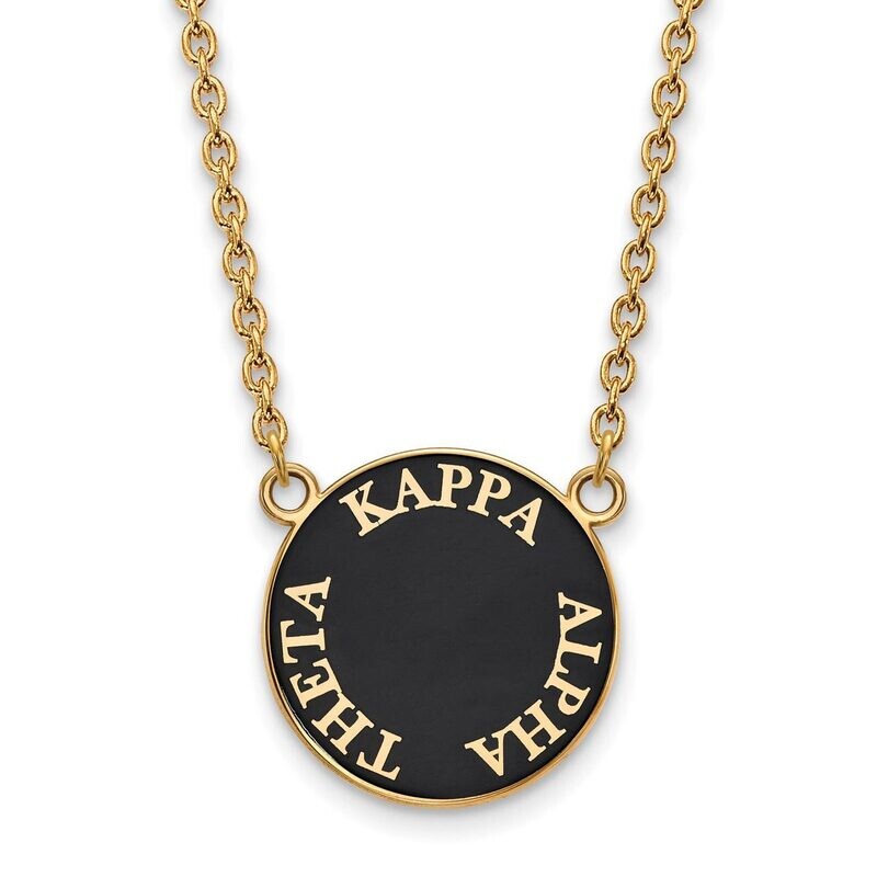 Kappa Alpha Theta Small Enameled Pendant with 18 Inch Chain Gold-plated Silver GP013KAT-18, MPN: GP…