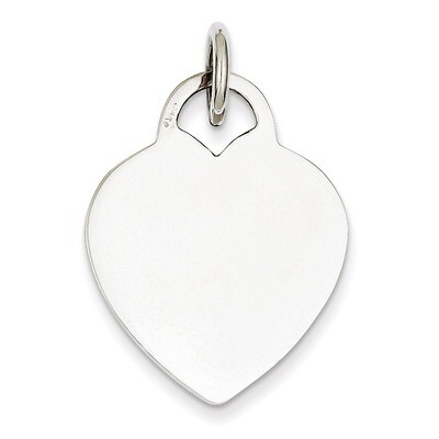Heart Disc Charm 14k White Gold K167, MPN: K167, 883957866307