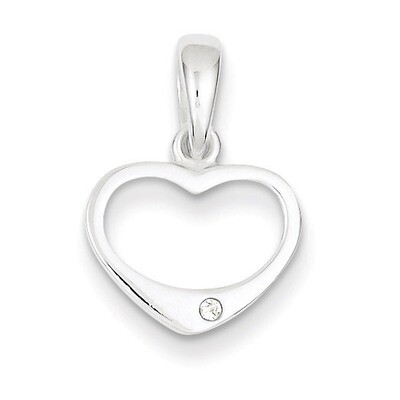 Heart Pendant Sterling Silver Diamond QP2774, MPN: QP2774, 883957545776