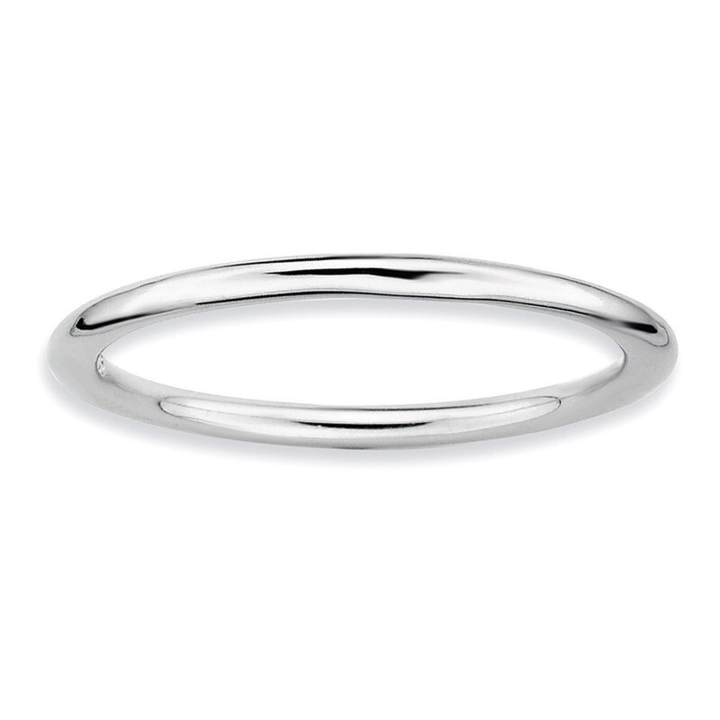Polished Ring Sterling Silver Rhodiumplated QSK163 HomeBello