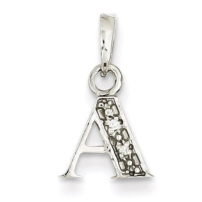 Polished .01ct Diamond Initial A Pendant 14k White Gold YC251A, MPN: YC251A, 883957323596
