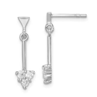 Arrow Dangle Post Earrings Sterling Silver Rhodium-plated CZ Diamond QE15083, MPN: QE15083, 8867740…