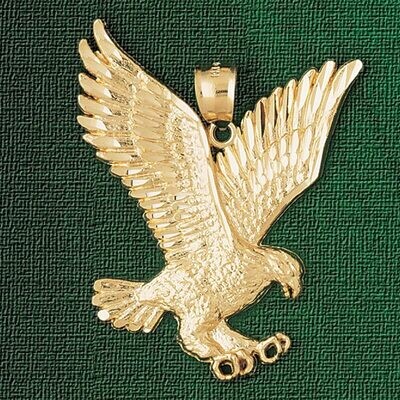 Dazzlers Jewelry Flying Eagle Pendant Necklace Charm Bracelet in Yellow, White or Rose Gold 2790, M…